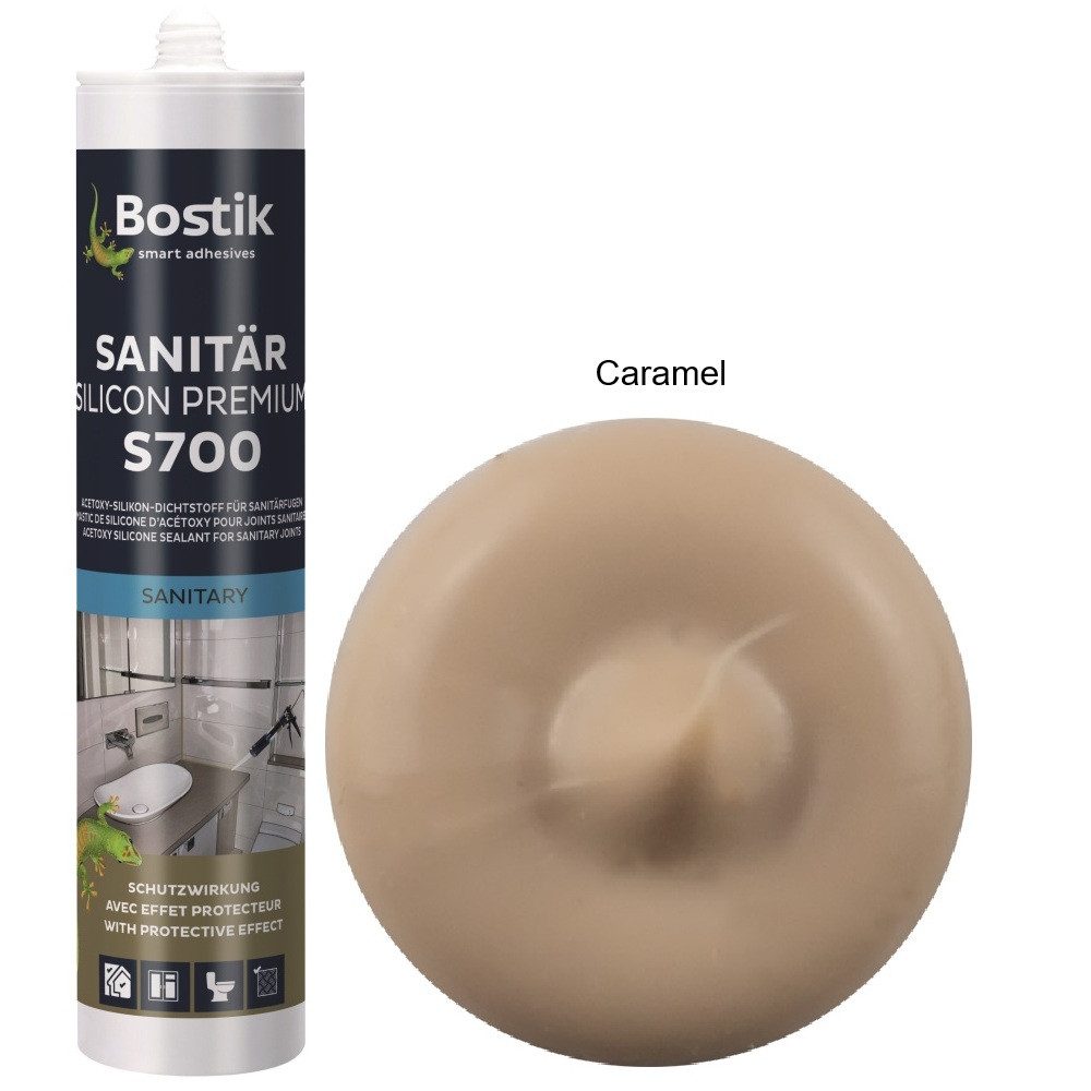 BOSTIK Dichtstoff Bostik S700 Sanitärsilicon Premium 300ml Kartusche Fugen Dichtstoff, gebrauchsfertig, PROFI-PREMIUM-QUALITÄT