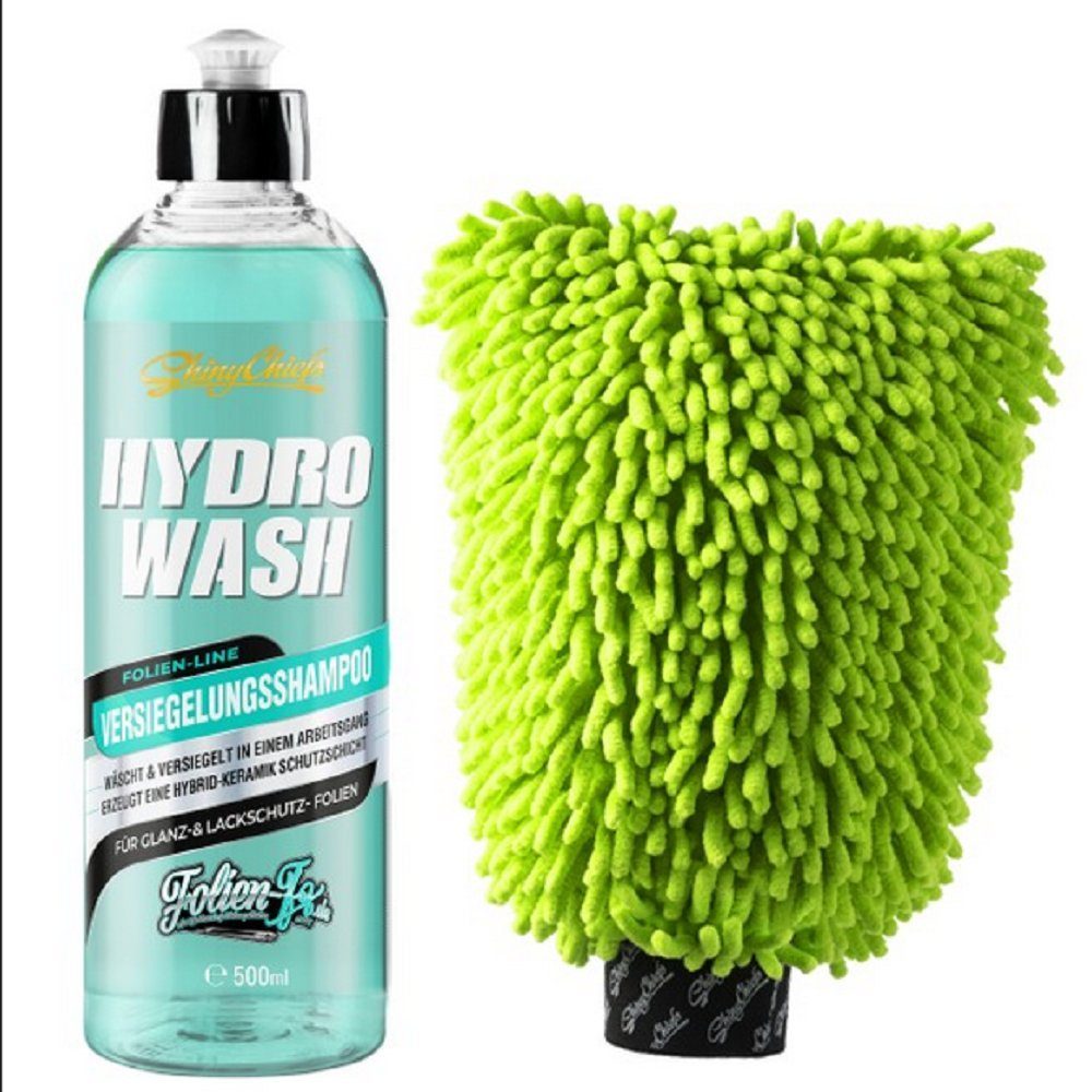ShinyChiefs HYDRO WASH - VERSIEGELUNGSSHAMPOO 500ml + WASH WORMY GREEN SET Auto-Reinigungsmittel (2-St) | Autopflege