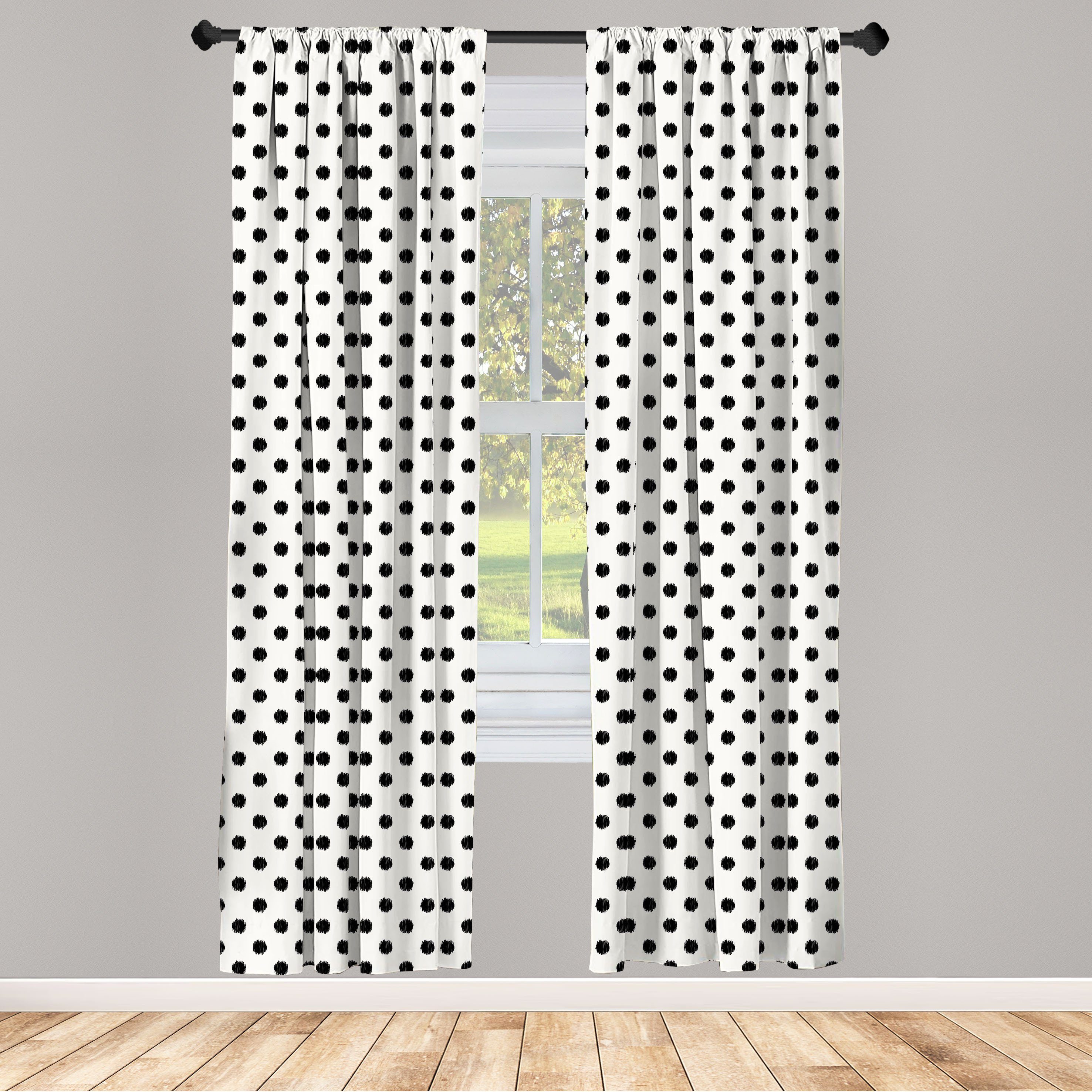 Gardine Vorhang für Wohnzimmer Schlafzimmer Dekor, Abakuhaus, Microfaser, Geometrisch Große Tupfen