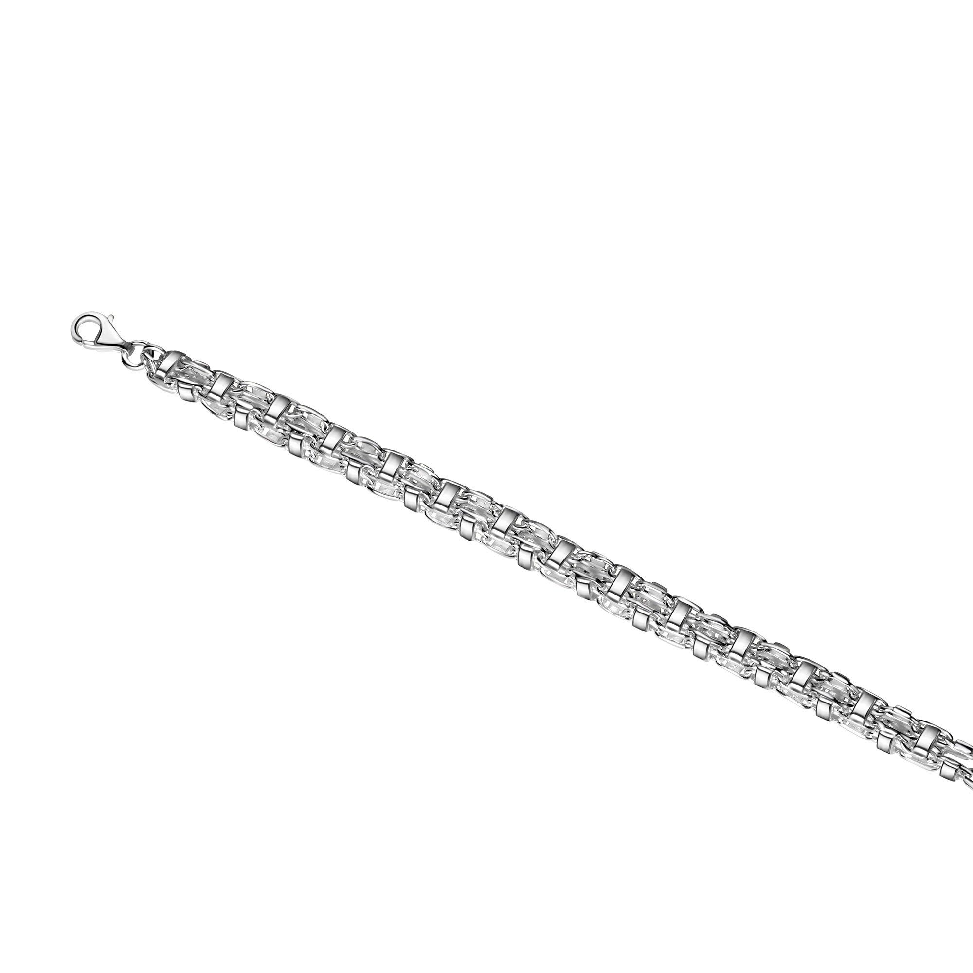 23 cm Käfigkette 925/- Silber Sterling Armband weiß Vivance Armband