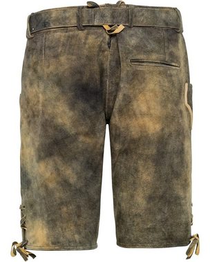 Almsach Trachtenhose Kurze Lederhose mit Gürtel