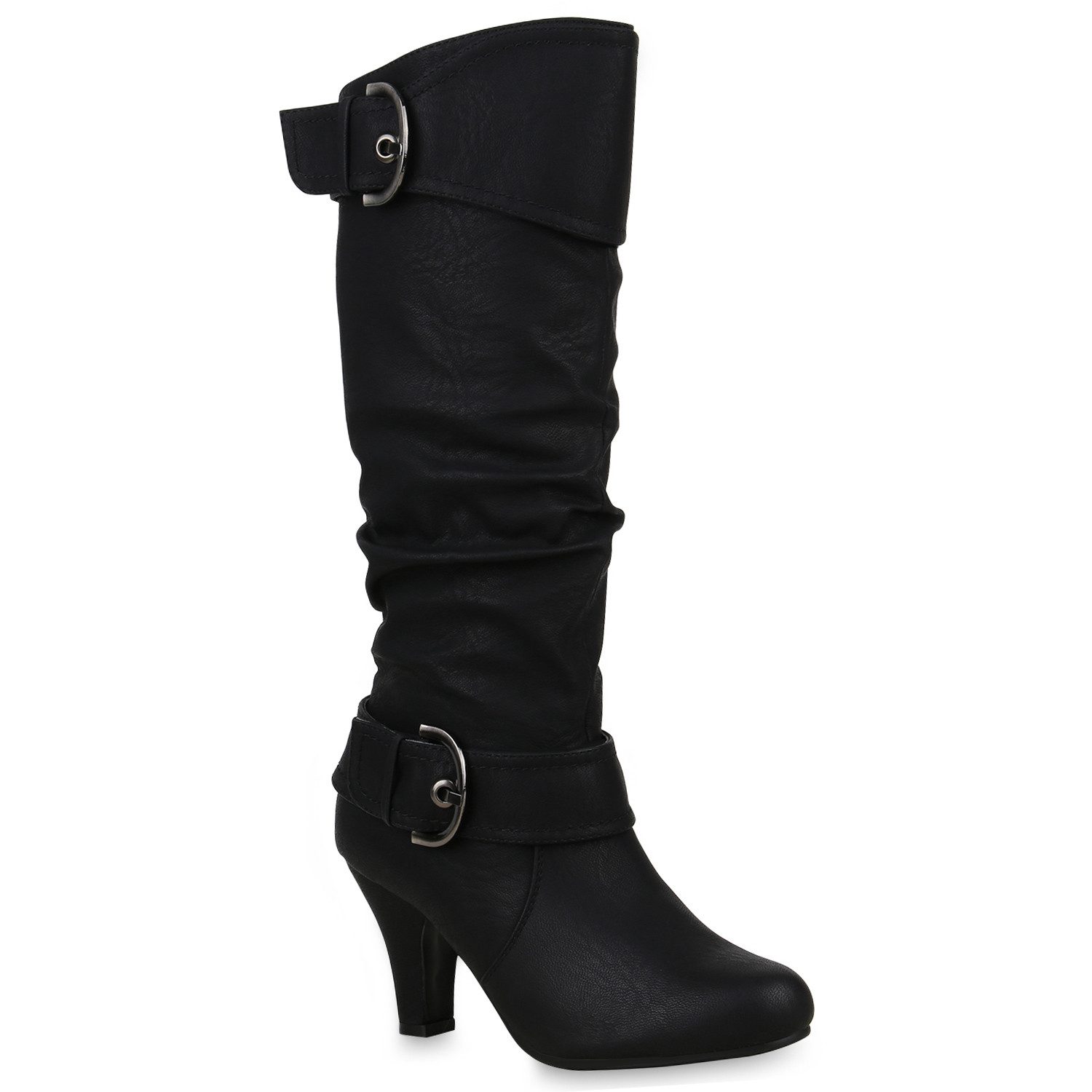 VAN HILL 98232 Stiefel Damen Stiefel Mia Klassische Winterstiefel mit Trichterabsatz