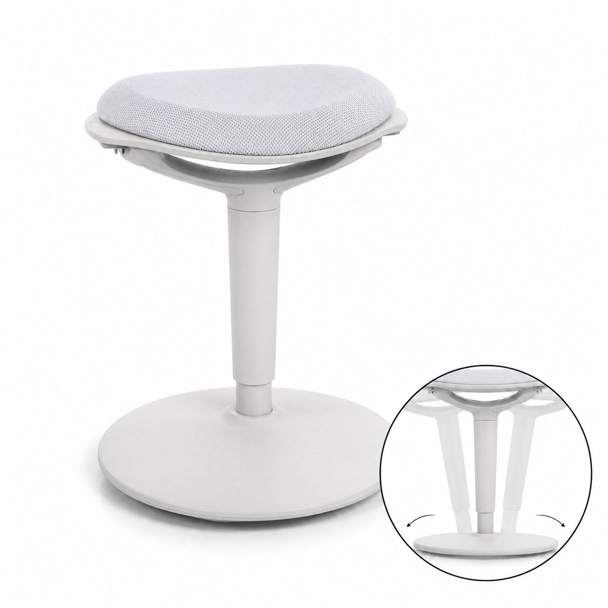 Floordirekt Sitzhocker Ergonomischer Elio höhenverstellbar 360° drehbar mit Wippfunktion, Ergonomisches Design