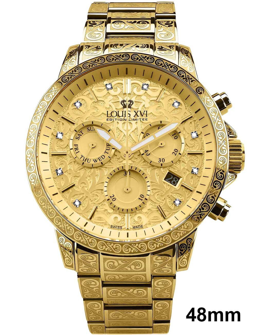 LOUIS XVI Quarzuhr Louis XVI LXVI4001 Herrenuhr Palais Royale 2.0 Diamond 48mm 10ATM Louis XVI LXVI4001 Herrenuhr Palais Royale 2.0 Diamond 48mm 10ATM