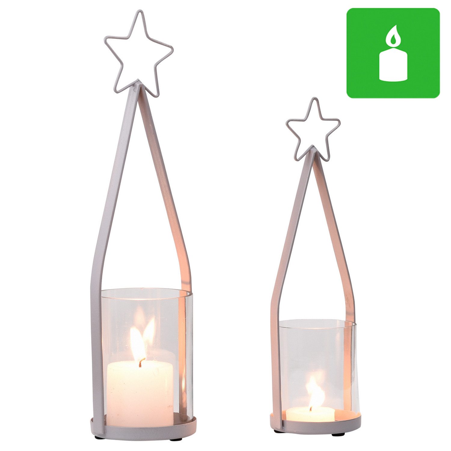 Marrakesch Orient & Mediterran Interior Tischkerzenhalter 2er Set Retro Weihnachtsdeko Подсвечник Торшеры Bomiki (2 St), aus Metall und Glas