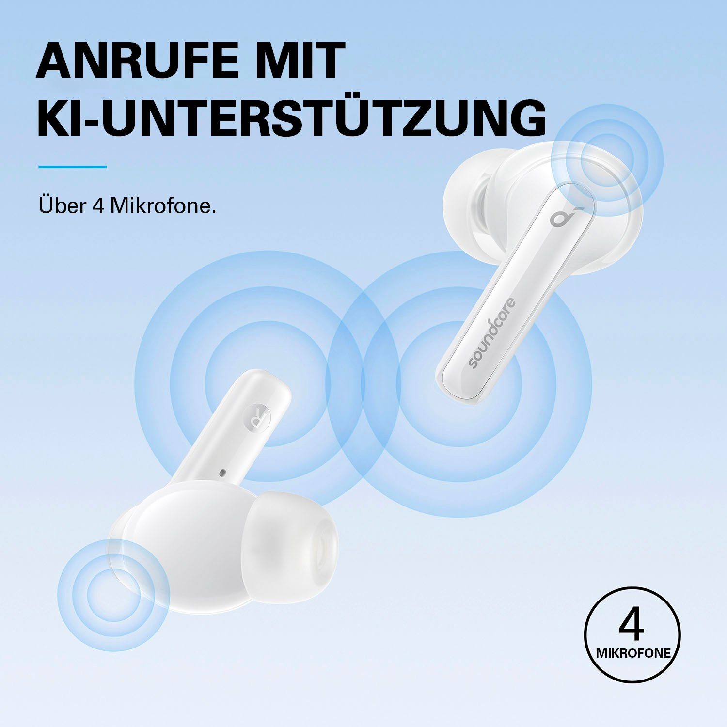 Anker SOUNDCORE Note 3i Bluetooth, Freisprechfunktion, Transparenzmodus, (ANC), Rauschunterdrückung, White (Active Headset Cancelling HFP) Noise