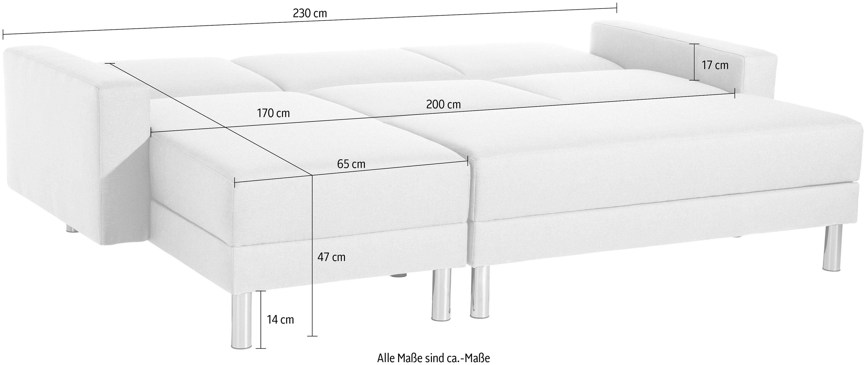 mit Winzer® Stauraumhocker Fresh, Max Rückenverstellung, inklusive Just Schlafsofa