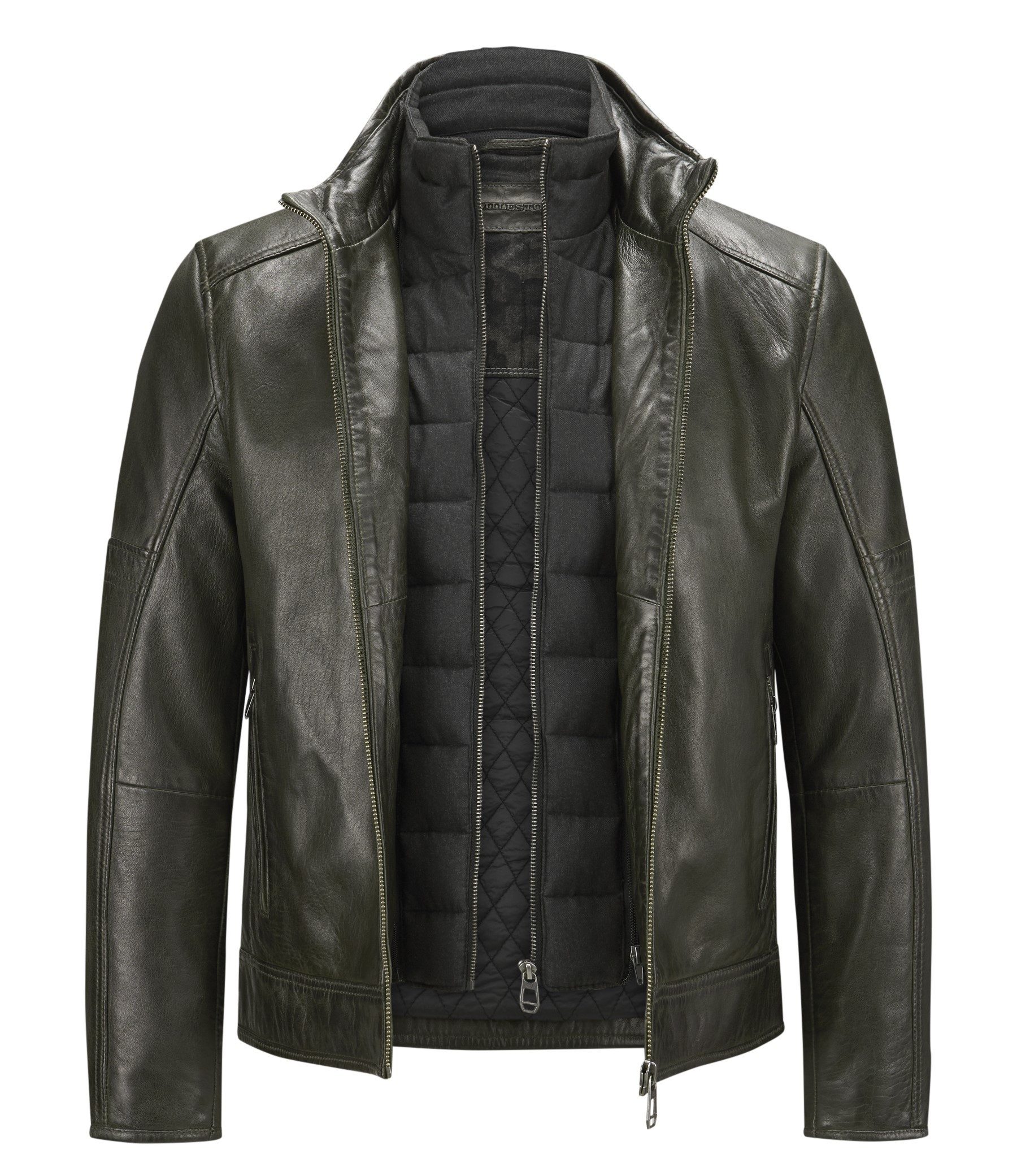 Milestone Lederjacke MSBender aus Lammleder mit abnehmbarem Windschutz günstig online kaufen