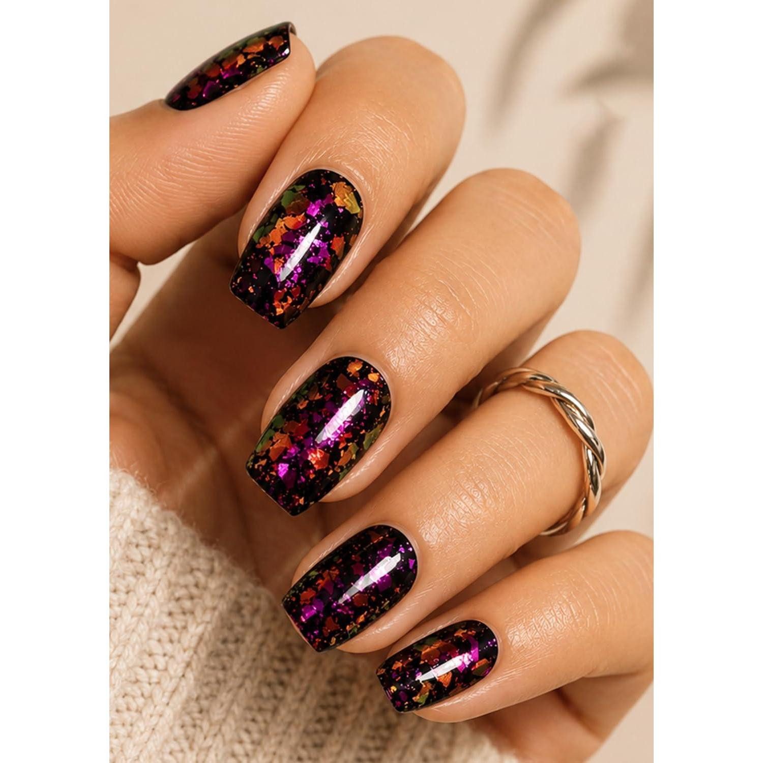 LuxusKollektion Nagel-Tattoo UV Nagelfolien Selbstklebend Lila Gold 20Stk