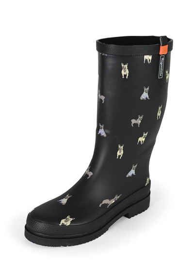 Regenliebe Waldi Mops High Gummistiefel Langschaft Stiefel mit Hundemotiv