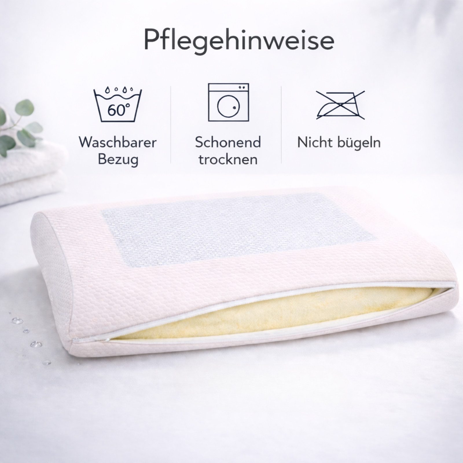 MOON Heimtextilien Nackenstützkissen Visco-Gel Memory 70x39x11 cm Kopfkissen Nackenkissen