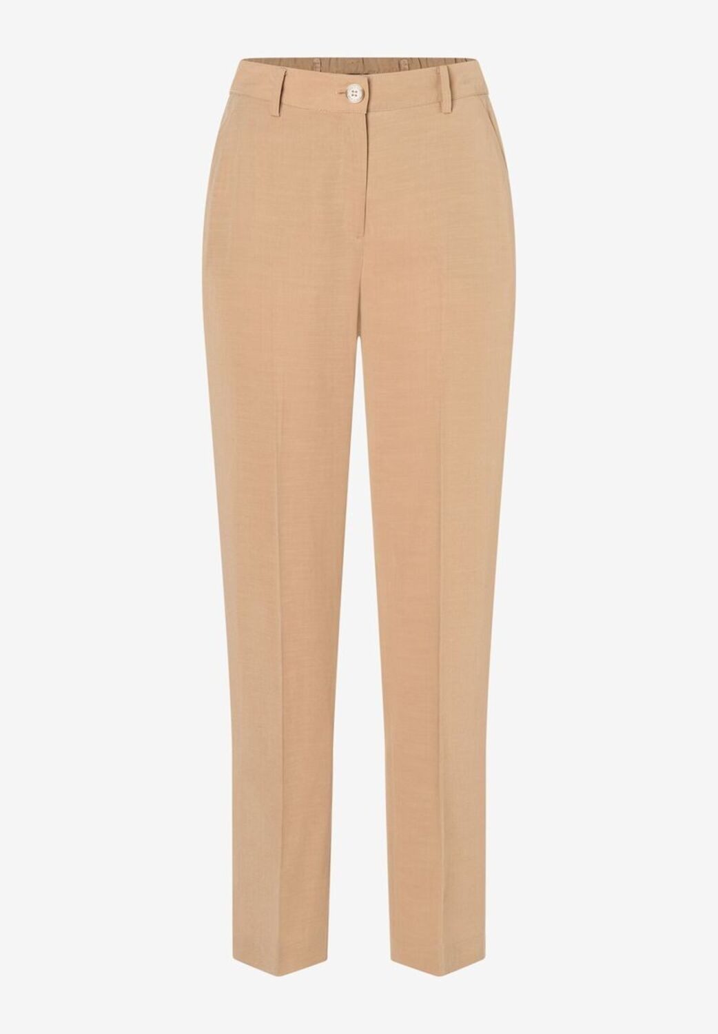 MORE&MORE Regular-fit-Jeans Tencel-Linen Tapered Leg Pants, soft toffee