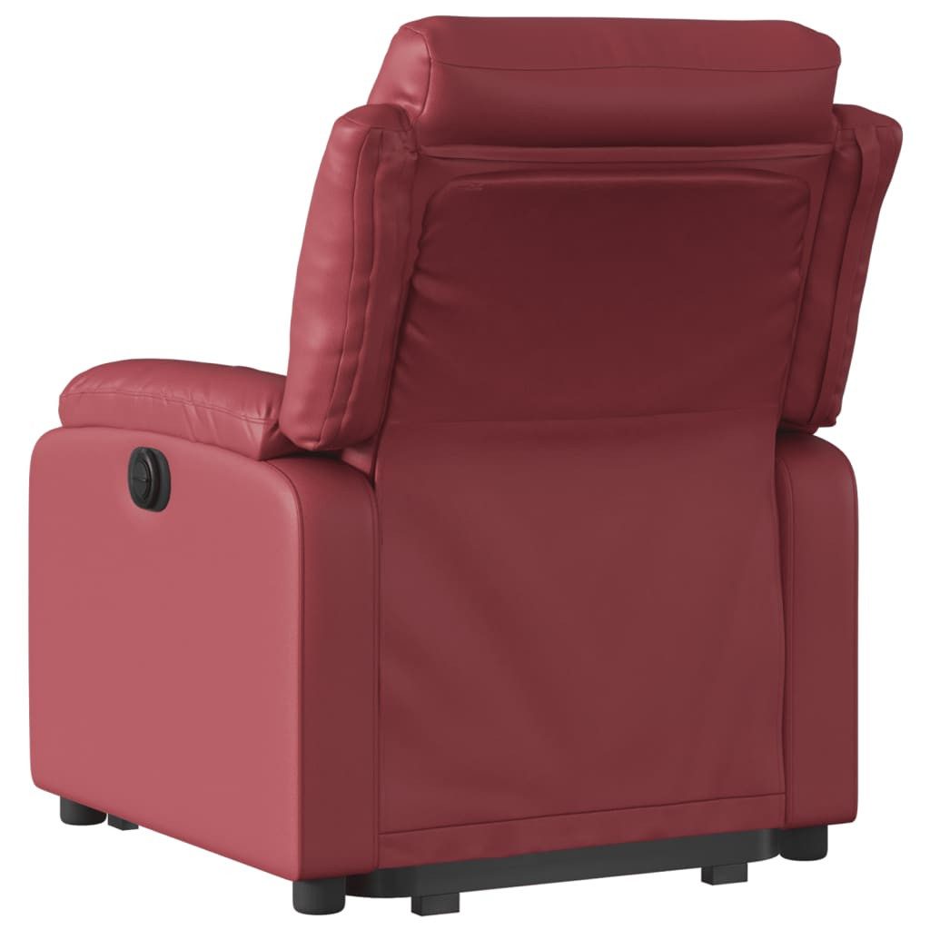 vidaXL Sessel Relaxsessel mit Aufstehhilfe Weinrot Kunstleder (1-St)