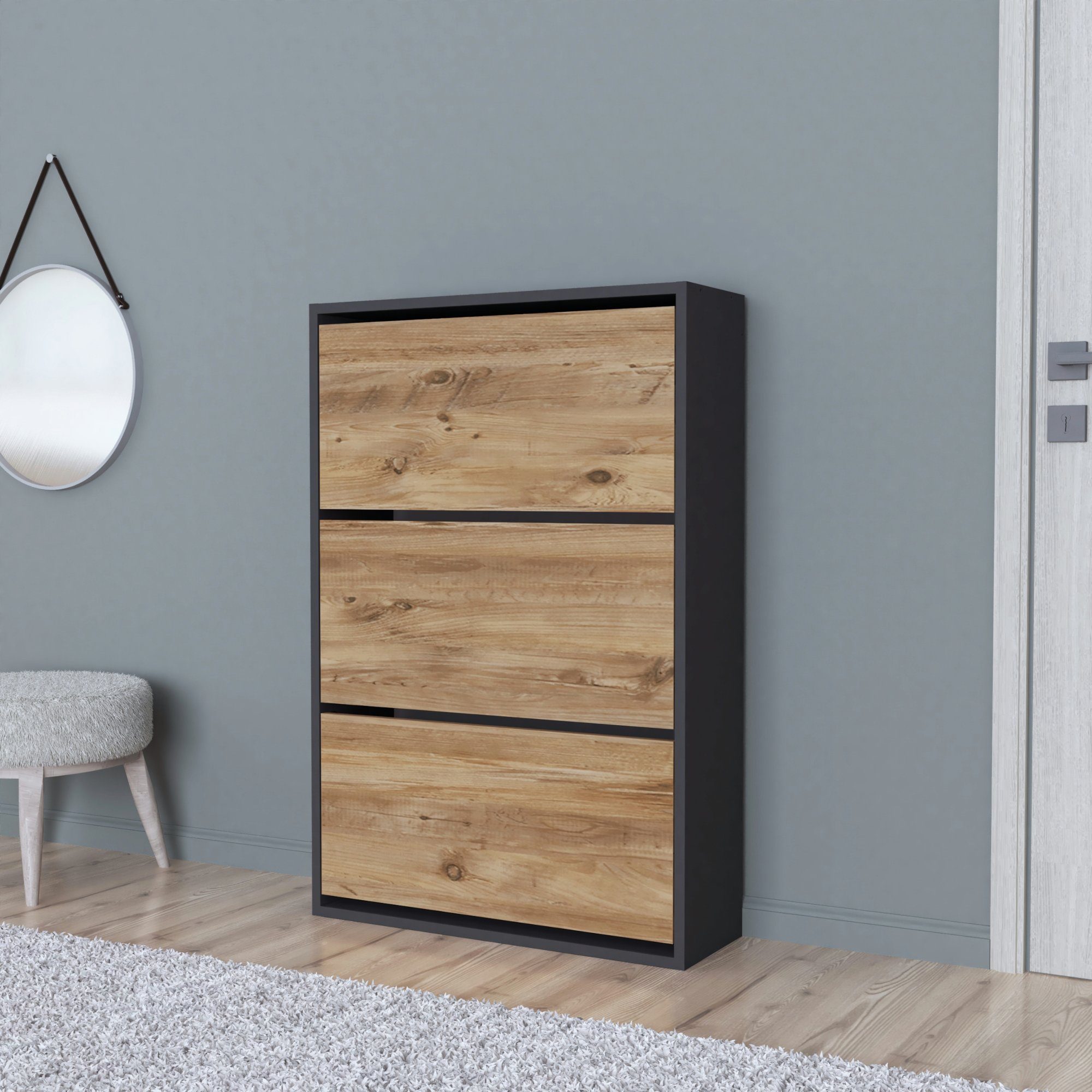 en.casa Schuhschrank »Aurskog« mit Kipptüren 110x73 günstig online kaufen
