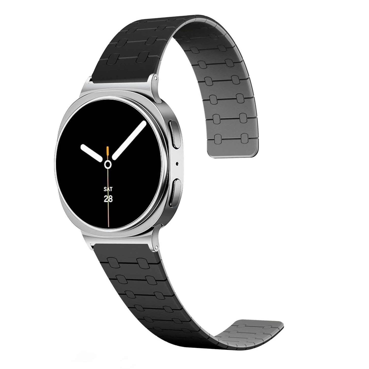 Wigento Smartwatch-Armband Magnetisch Silikon für Samsung Galaxy Watch 9 / 8 8 Classic Two Color, Flexibel, Hautfreundlich, Bequem, Leicht, Stilvoll