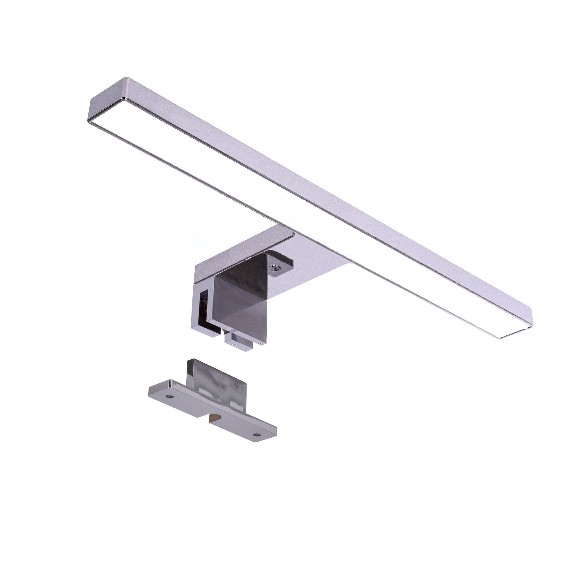 Maxkomfort LED Spiegelleuchte Badezimmer, 30/60cm, schwarz/weiß/chrom/acryl - IP44, LED fest integriert, Neutralweiß, Moderne Badbeleuchtung, Schranklicht, Schminklicht, ohne Schalter