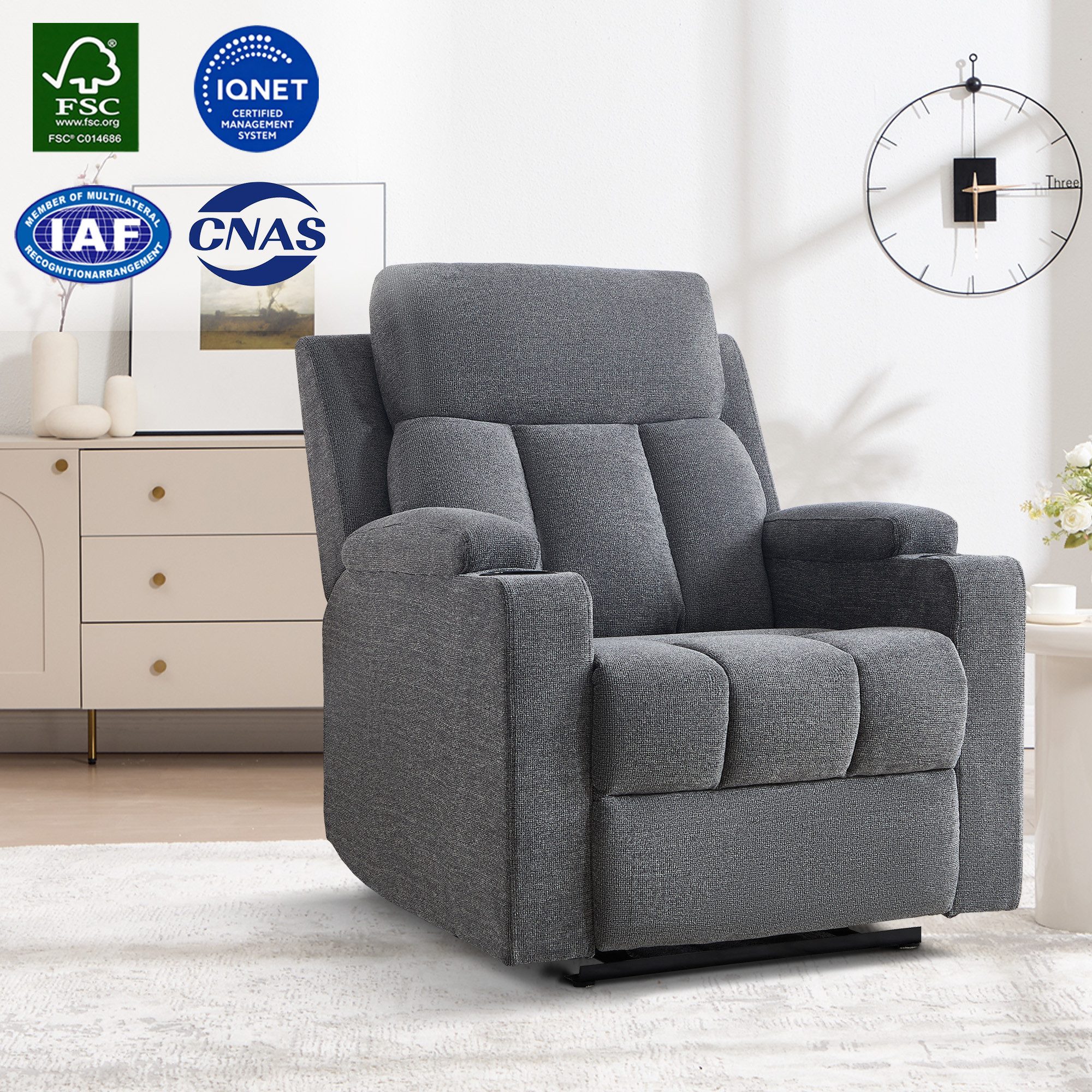 CANMOV Relaxsessel Canmov Fernsehsessel mit Liegefunktion,TV Sessel, Ruhesessel (2-St), Manueller Relaxsessel mit Verstellbarer Rückenlehne und Fußstütze