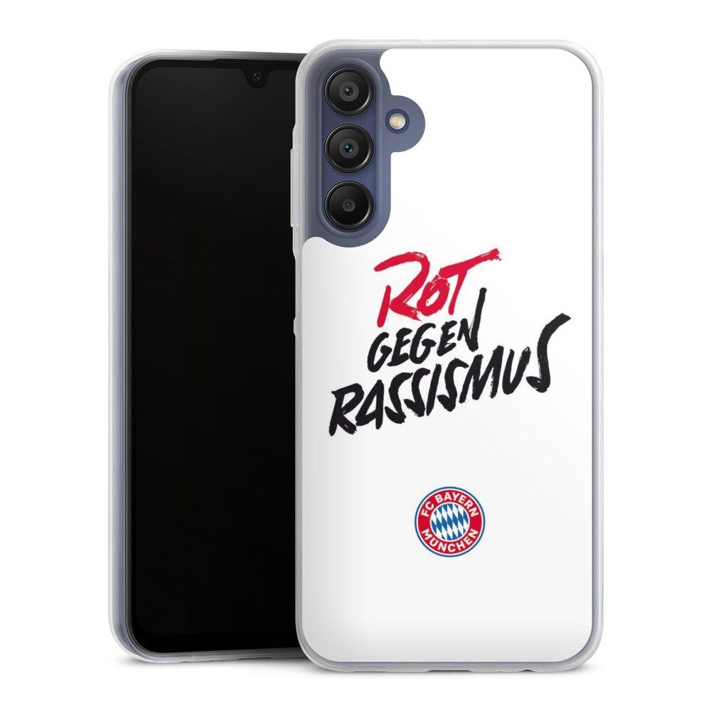DeinDesign Handyhülle FC Bayern München FCB Rot gegen Rassismus FCB Rot gegen Rassismus, Samsung Galaxy A15 5G Slim Case Silikon Hülle Ultra Dünn Schutzhülle