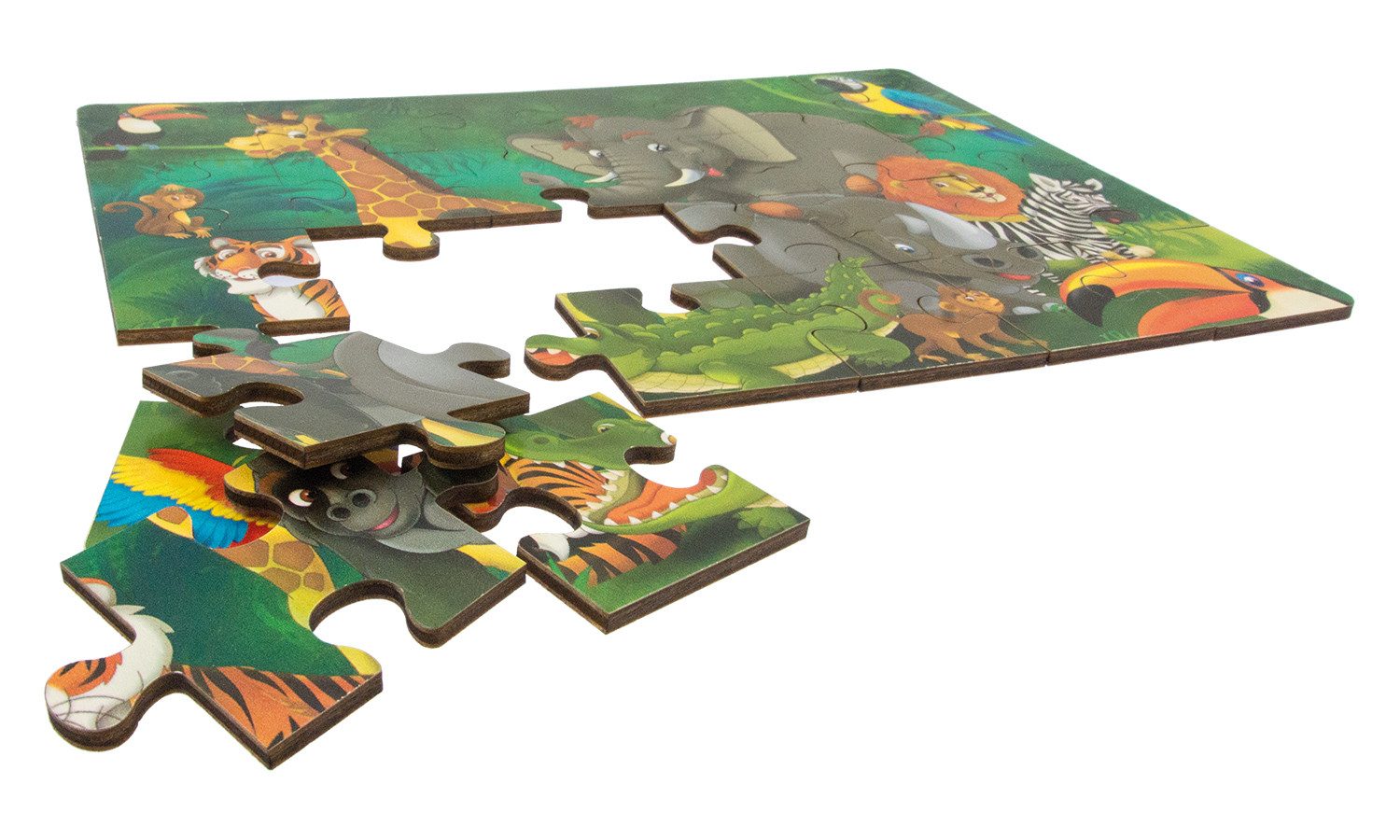 Holzspielerei Puzzle Holz-Puzzle Dschungel - 24 Teile, Puzzleteile