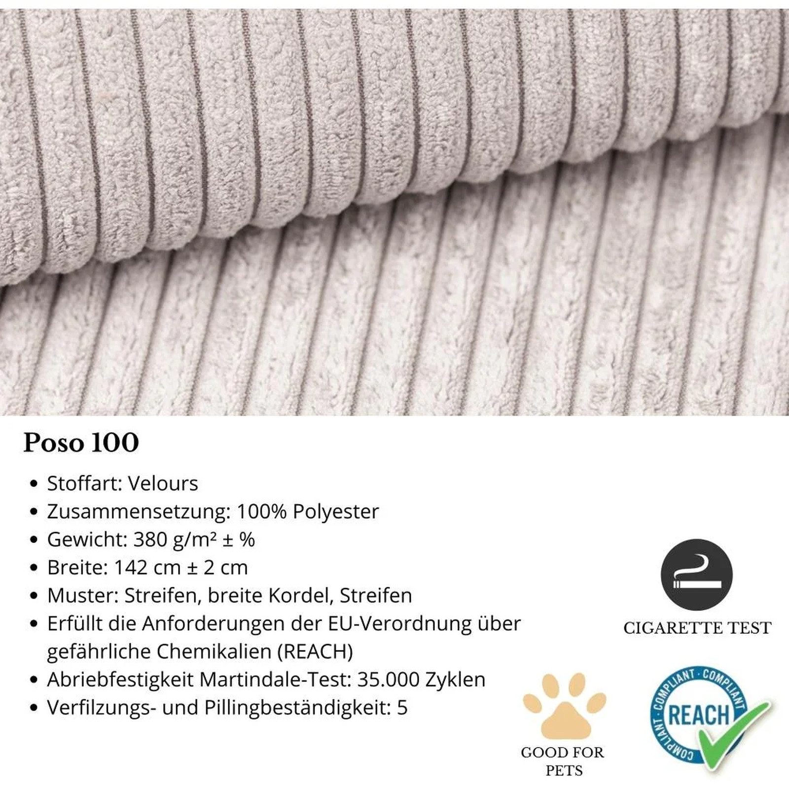Beautysofa Ecksofa mit Schlaffunktion und Bettkasten PARYS L, Polstersofa aus Cordstoff, POSO-Cordstoff, Ottomane auf der linken oder rechten Seite