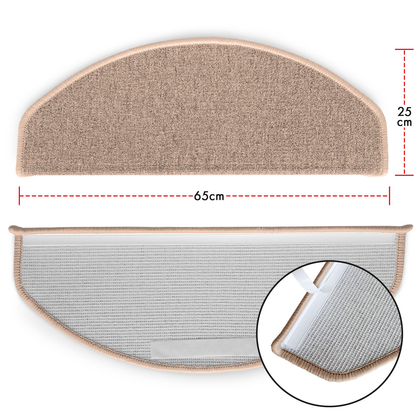 Floordirekt Stufenmatte London Pro, Im modernen Design, Halbrund, Rutschhem günstig online kaufen