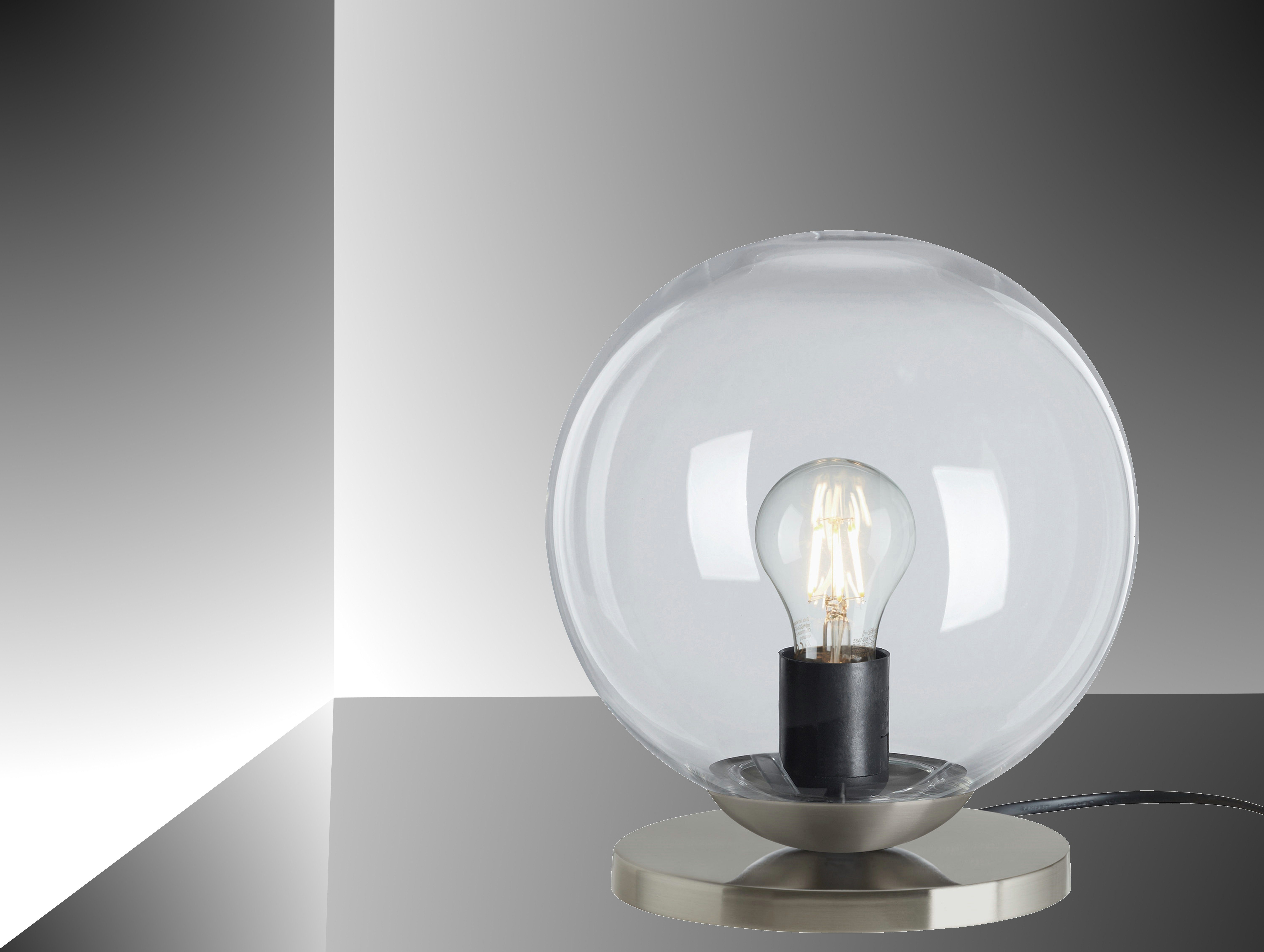 TRANGO Nachttischlampe, 7010C Retro Nachttischlampe *SUN* Glaskugel Tischle günstig online kaufen