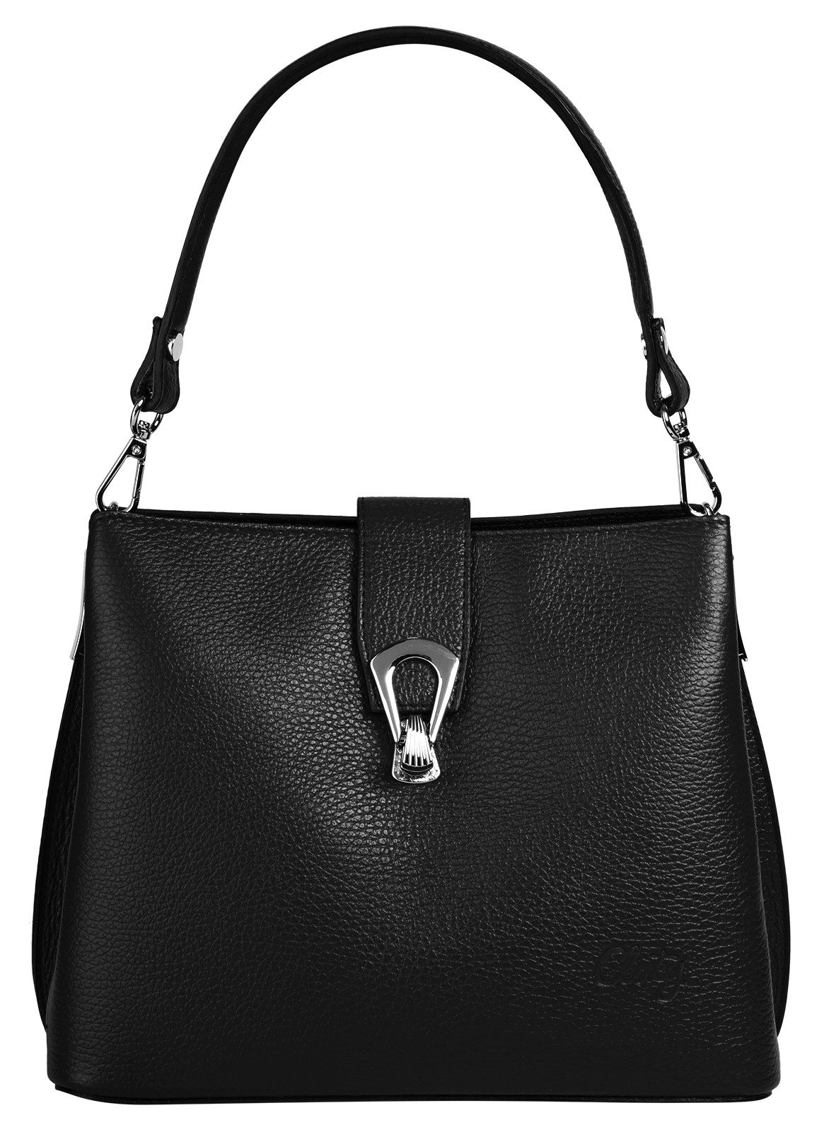 Cluty Umhängetasche, echt Leder, Made in Italy