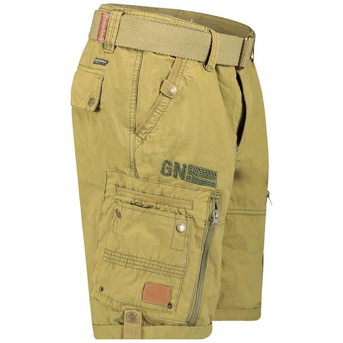 Geo Norway Cargoshorts Geo Norway Herren Shorts PASSPARTOUT (mit abnehmbarem Gürtel) in Unifarbe
