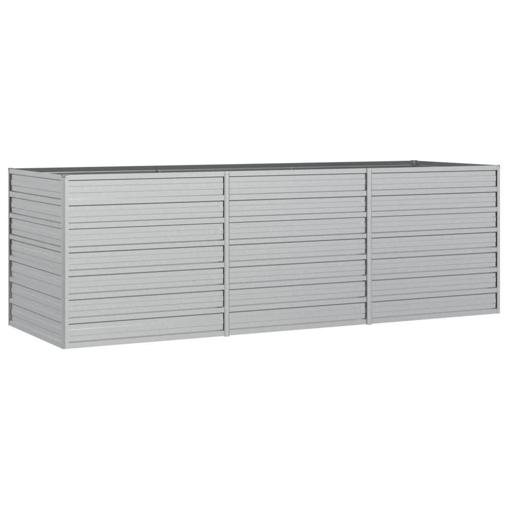 vidaXL Hochbeet 240 x 80 x 77 cm Garten-Hochbeet 240x80x77 cm Verzinkter Stahl Silbern