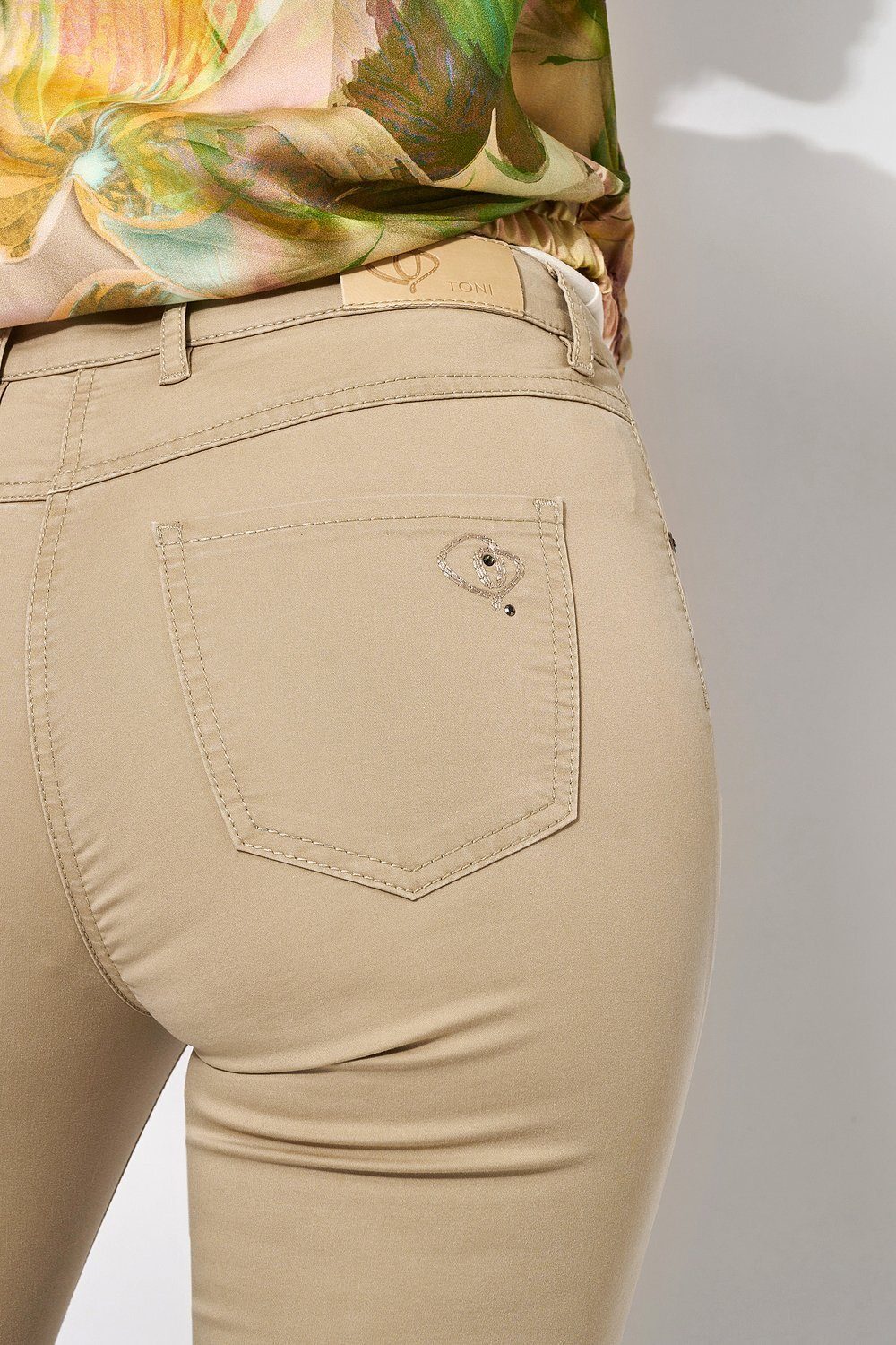 Perfect beige Baumwolle 072 TONI Shape aus softer - 5-Pocket-Hose