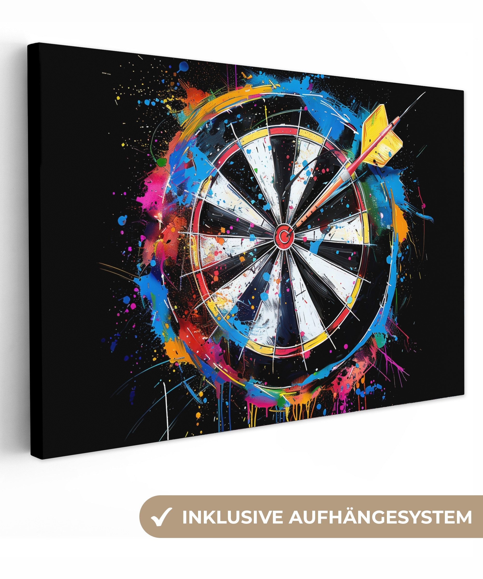OneMillionCanvasses® Leinwandbild Graffiti - Sport - Darts - Dartscheibe, F günstig online kaufen