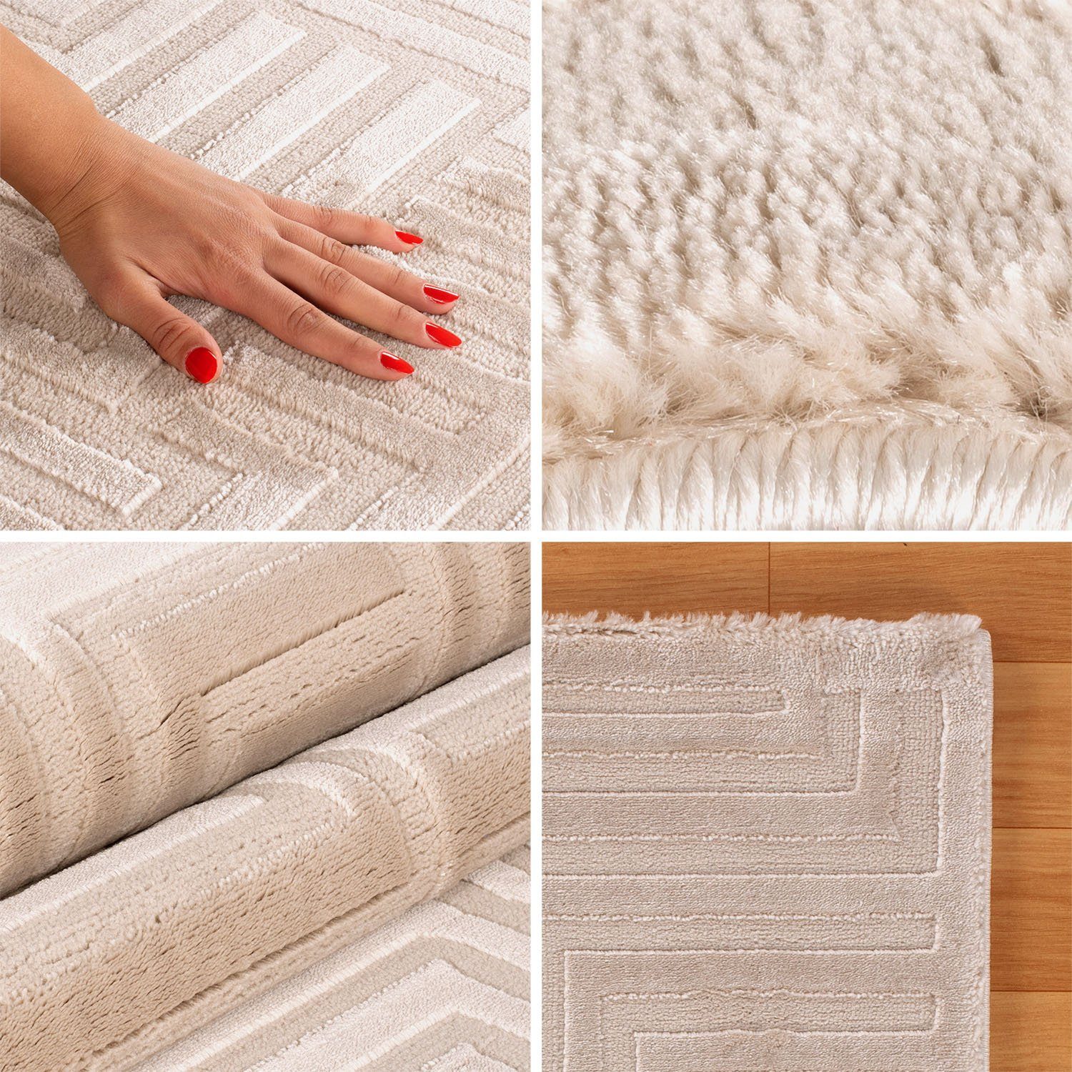 SIMPEX24 Designteppich Geometrisch Design, Läufer, Höhe: 12 mm, Teppich Woh günstig online kaufen