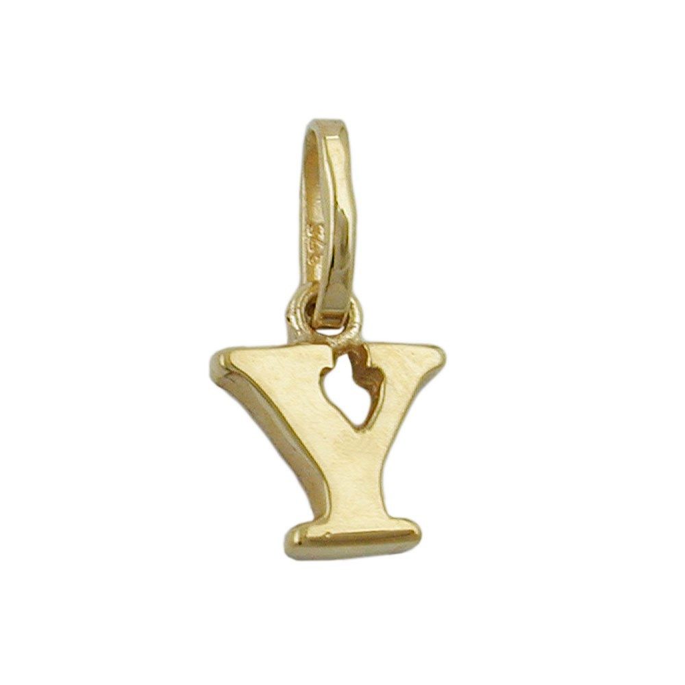 Kettenanhänger Anhänger Buchstabe " Y " aus 375 Gelbgold