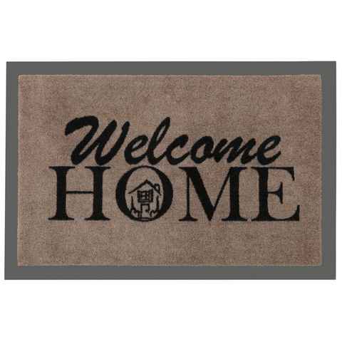 Fußmatte Welcome Home, HANSE Home, rechteckig, Höhe: 7 mm, mit Spruch, Schrift Design, waschbar, Robust, Eingang, Rutschfest
