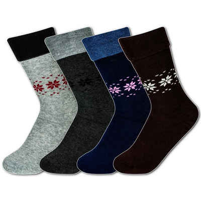 TEXEMP Kuschelsocken 6-12 Paar Damen Thermo Socken Winter Norweger Socken Dicke Warm (Packung, 6-Paar) Robust