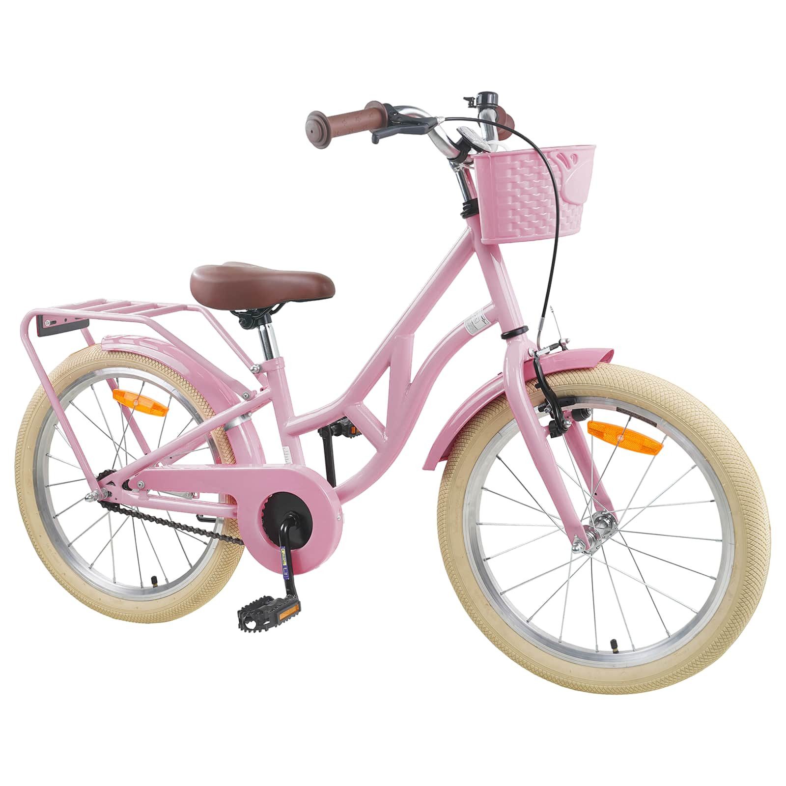 vidaXL Kinderfahrrad 158 x 53 x 100 cm Kinderfahrrad 24 Zoll für 8-12 Jahre alt Hellrosa