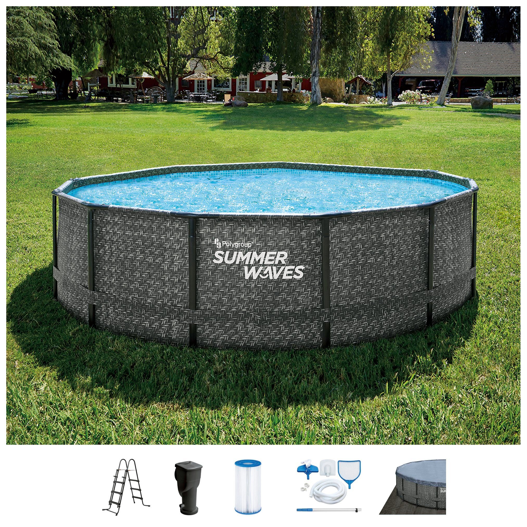 SummerWaves Framepool Elite (Set, 7-tlg), ØxH: 427x107 cm