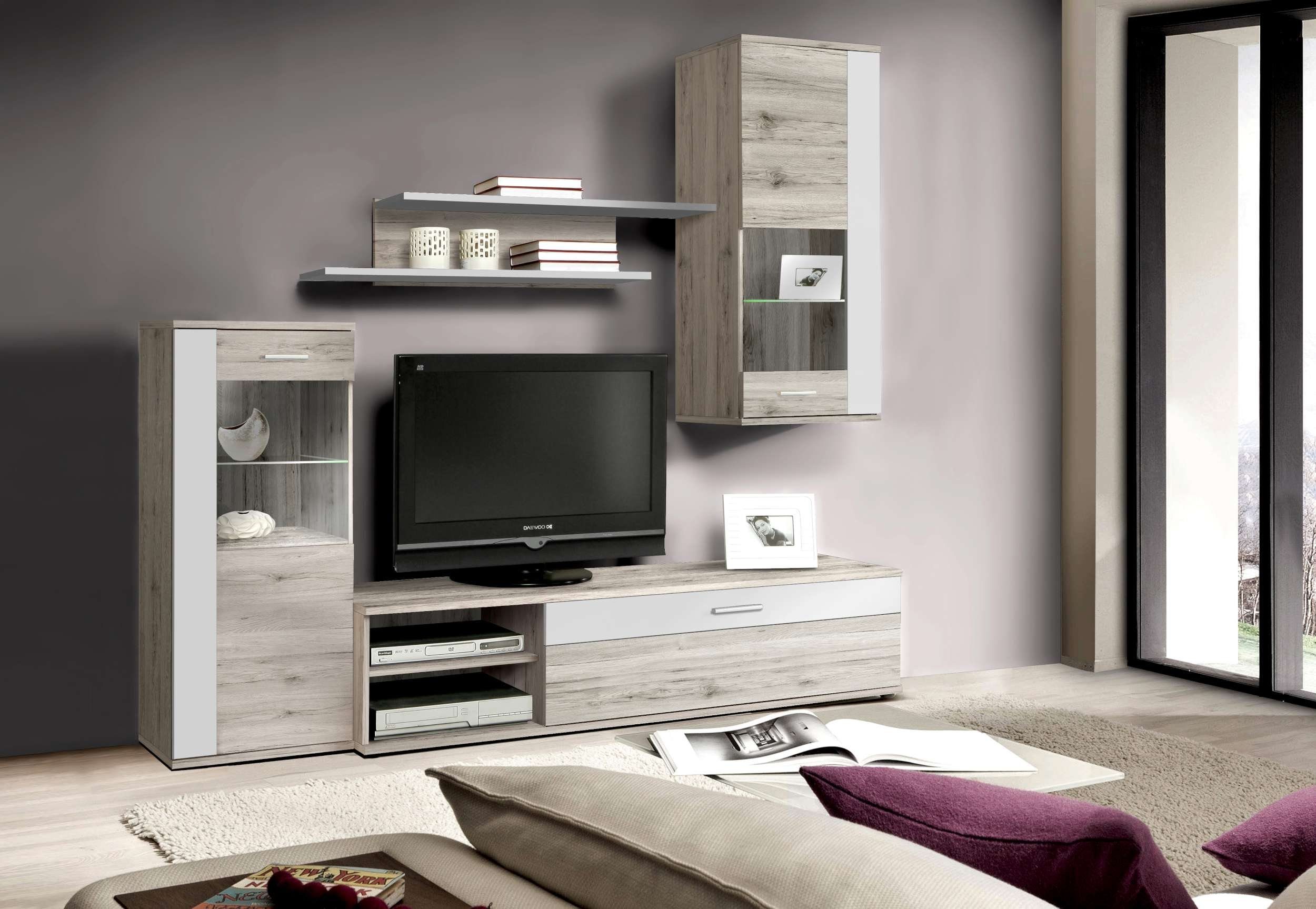 99rooms Wohnwand Shoot, (Wohnmöbel, Wohnzimmer-Set), Wohnwand, mit viel Stauraum, mit LED-Beleuchtung, mit Glaseinsatz