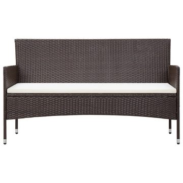 vidaXL Loungesofa Gartensofa 3-Sitzer mit Kissen Braun Poly Rattan, 1 Teile