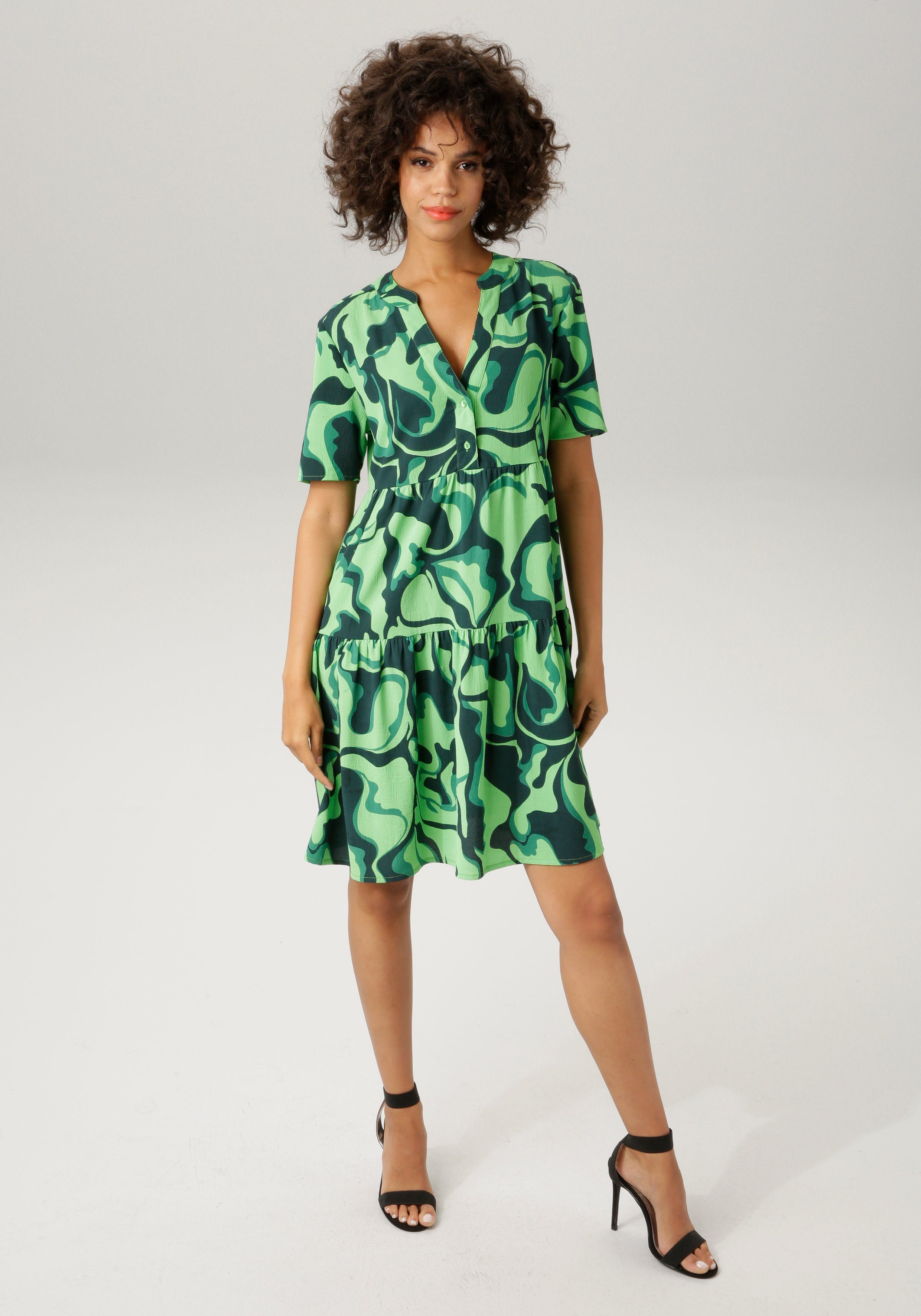 Aniston CASUAL Sommerkleid mit Druck graphischem farbenfrohem