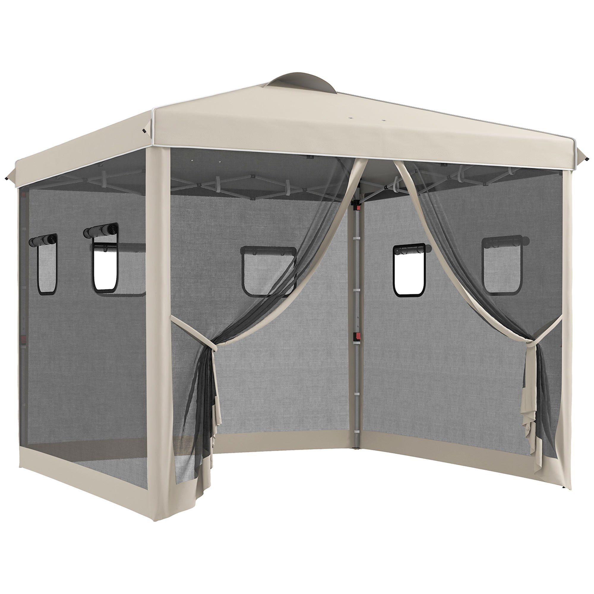 Outsunny Faltpavillon Pavillon mit 4 Netzvorhängen, günstig online kaufen