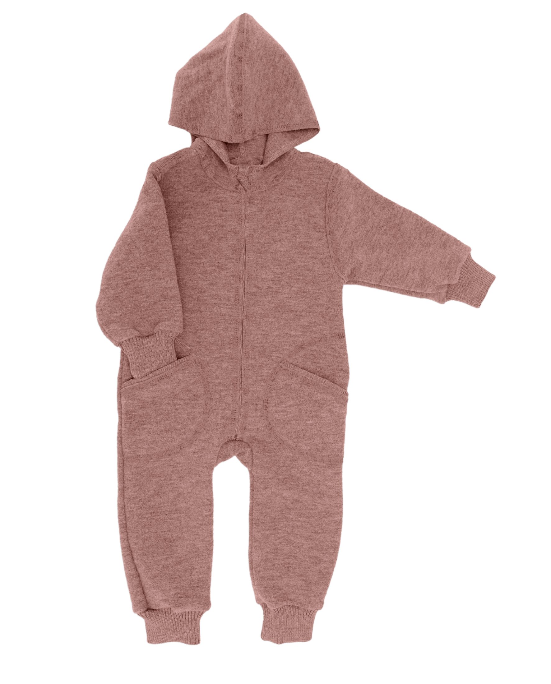 Schlafoverall Baby-Overall mit Kapuze & Mulltuch Blaubaer