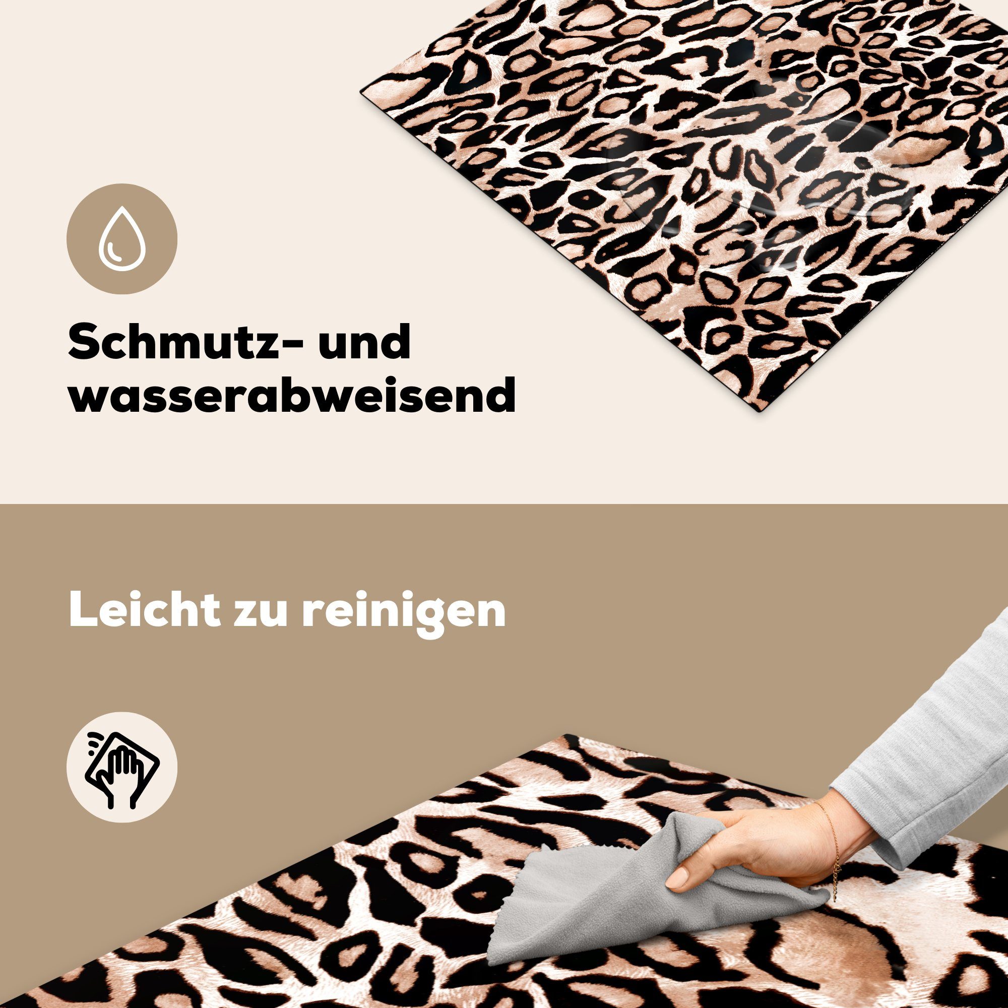 Panther Ceranfeldabdeckung tlg), Druck (1 die für 59x52 MuchoWow Schwarz, Induktionsmatte cm, - Flecken - Herdblende-/Abdeckplatte Vinyl, küche,