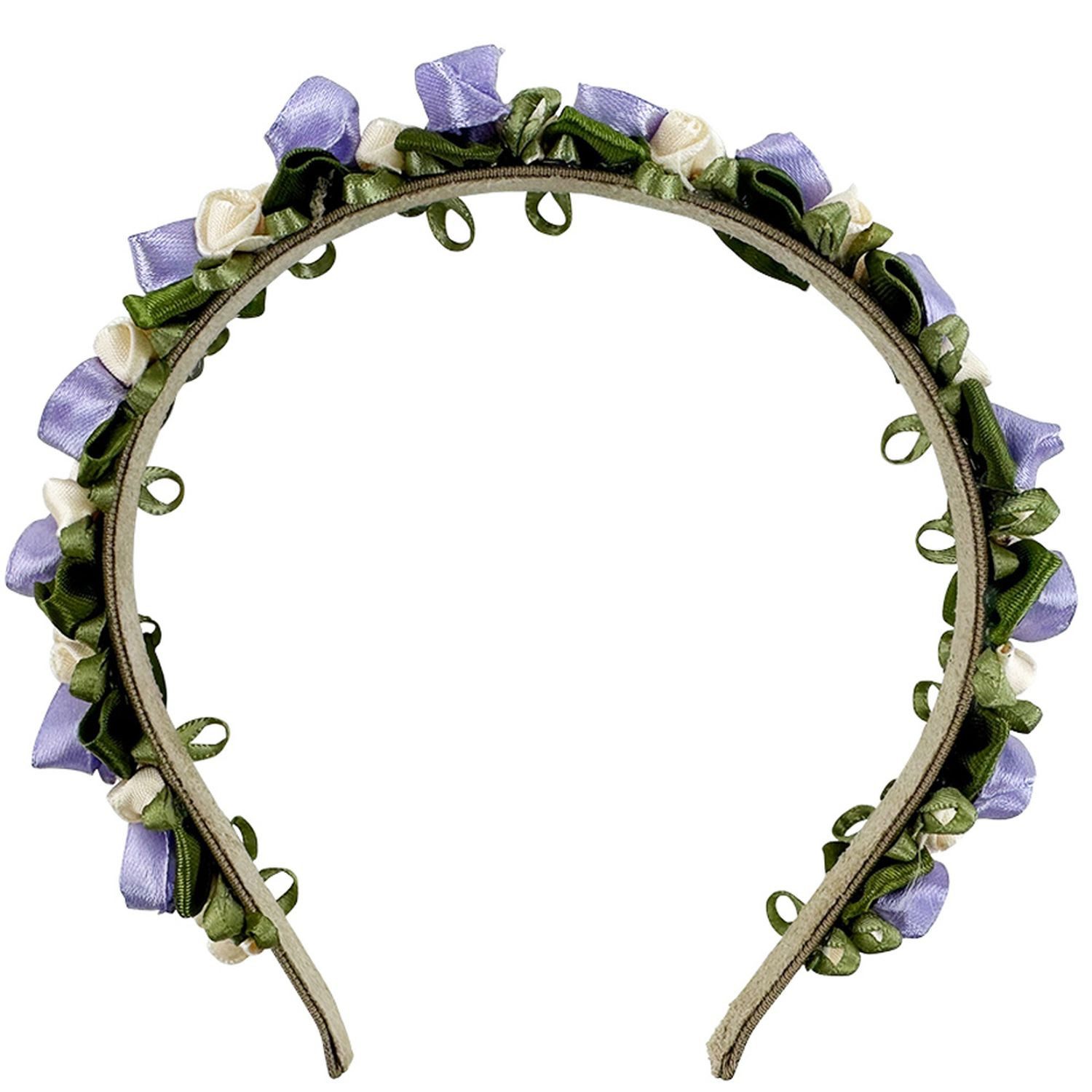 Trachtenland Haarreif Blumen Haarschmuck "Rosalie" mit Rosenblüten - Flieder