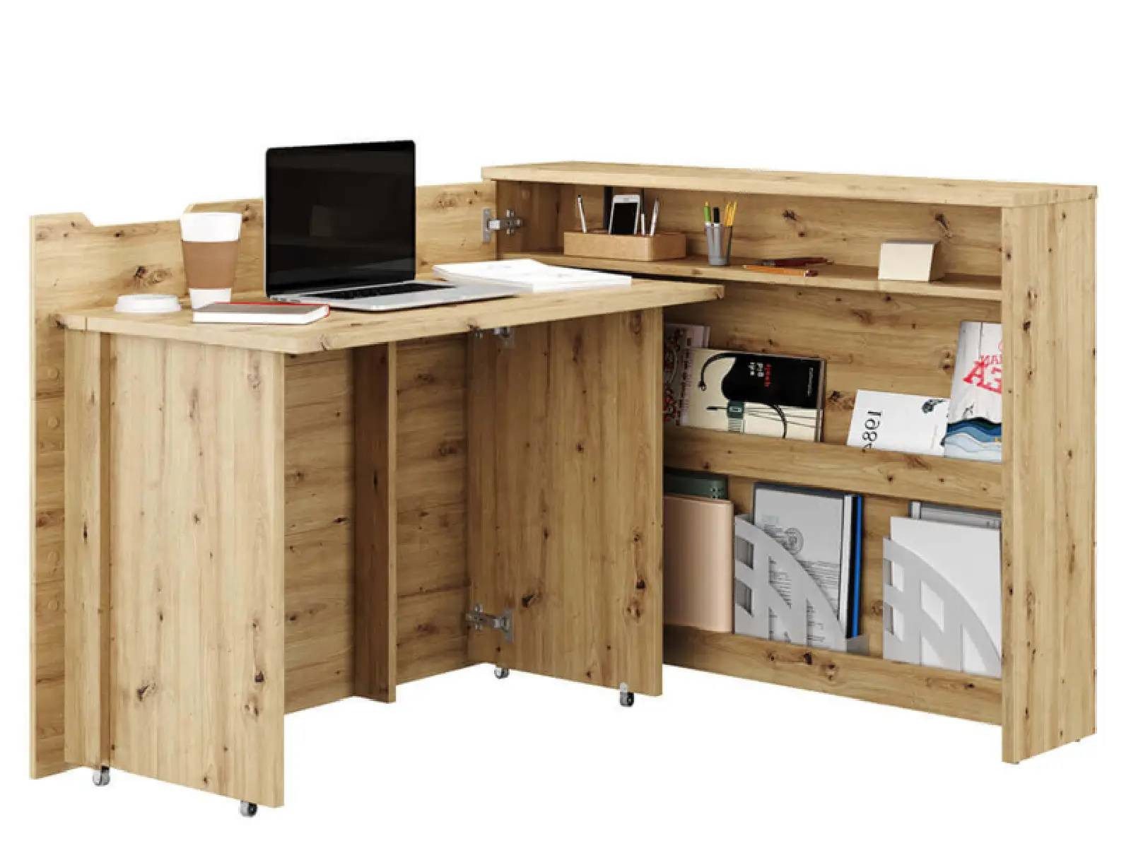 yourhouse24 Schreibtisch Multifunktions-Klappschreibtisch WORK CONCEPT (2-in-1-Kommode-Schreibtisch)