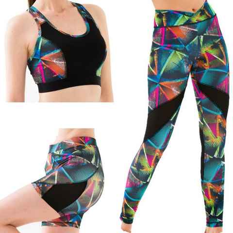 Jogginganzug Sport BH Leggings Shorts Set (3 teile, Sport-BH,Kurze Leggings mit 7/8 Leggings), Perfektes Sportset