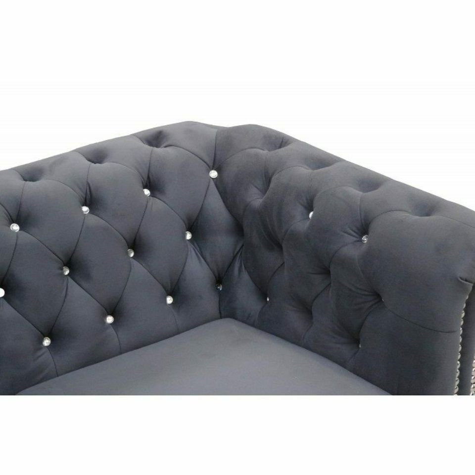 Made Europe Möbel Dreisitzer Chesterfield Sofa JVmoebel Luxus Couch in 3-Sitzer Polstermöbel, Grauer