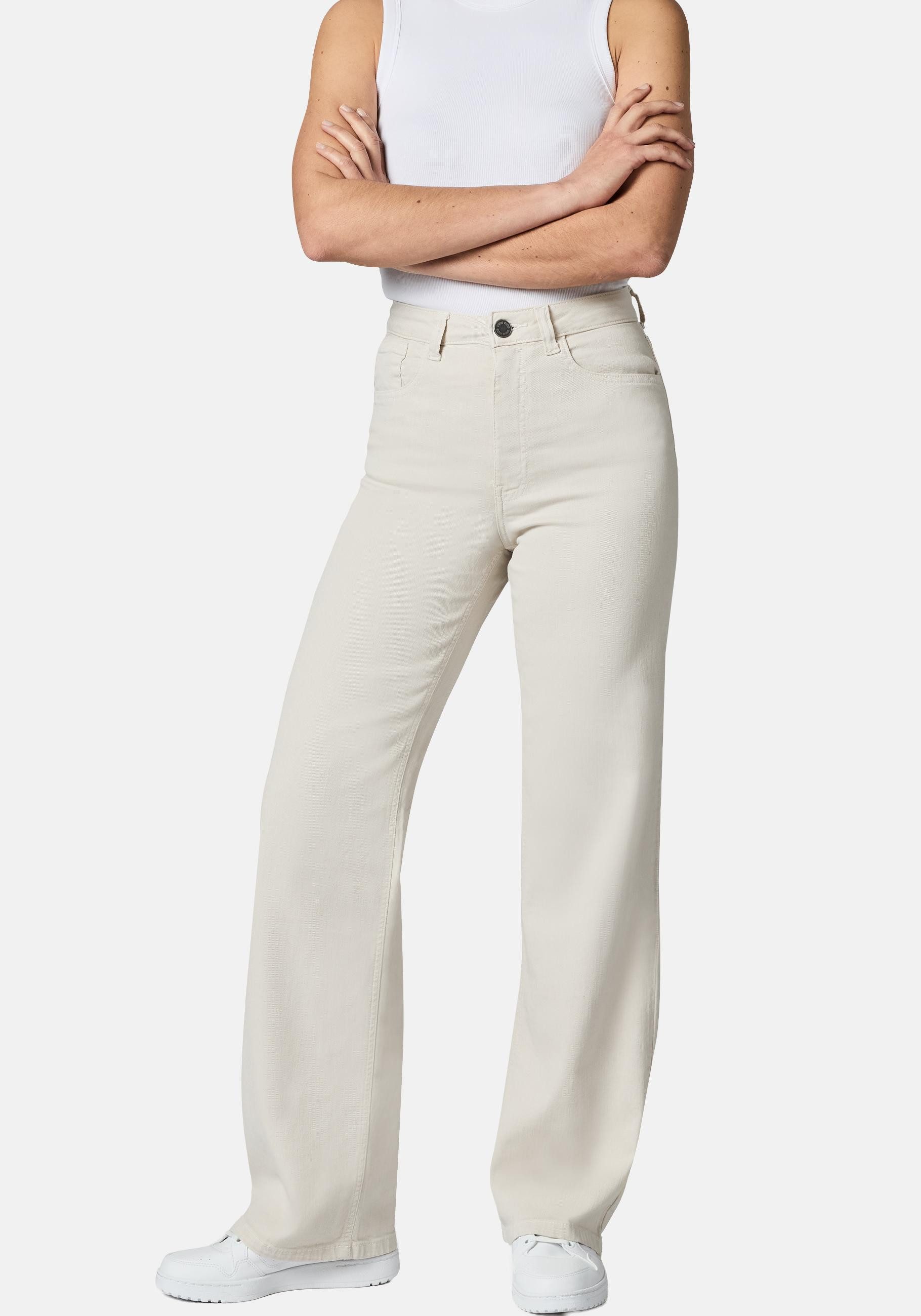 PEAK TIME Chinohose Cyrele Lange Wide-Leg-Hose mit Bio-Baumwolle