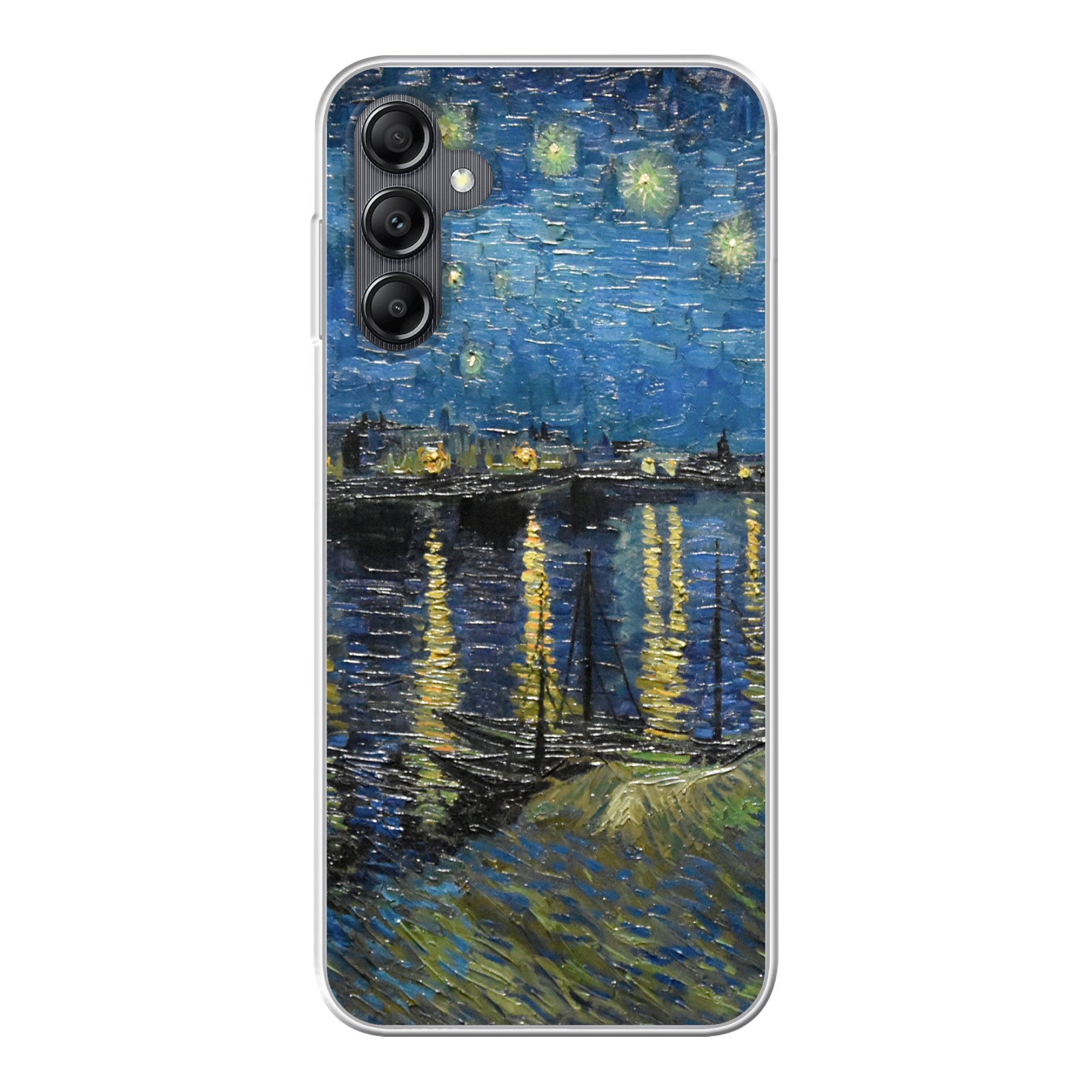 MuchoWow Handyhülle für Samsung Galaxy A14 5G Sternennacht über der Rhone - Van Gogh - Kun, Smartphone-Bumper, Print, Handy Schutzhülle Dünn