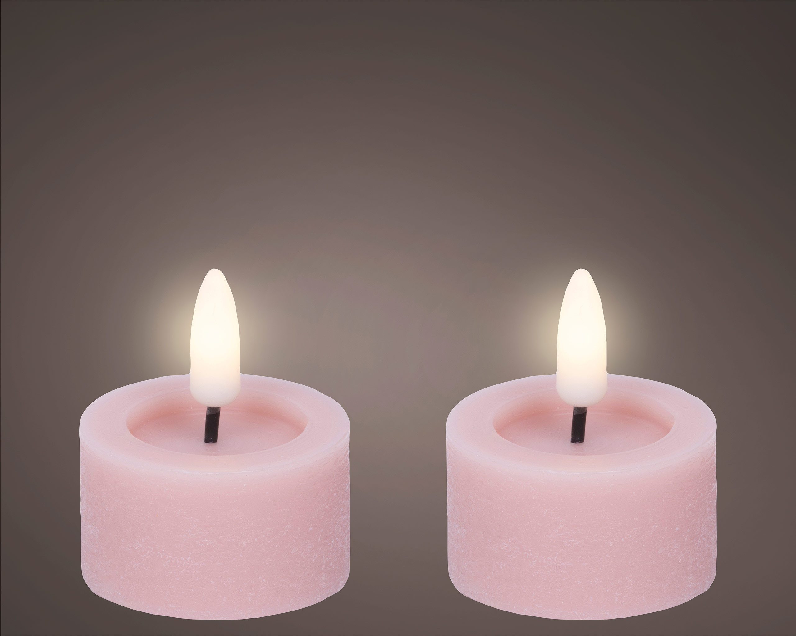 Lumineo LED-Kerze, LED Teelichter mit Timer 4,4x5cm Wachs Rosa / Warmweiß 2 günstig online kaufen